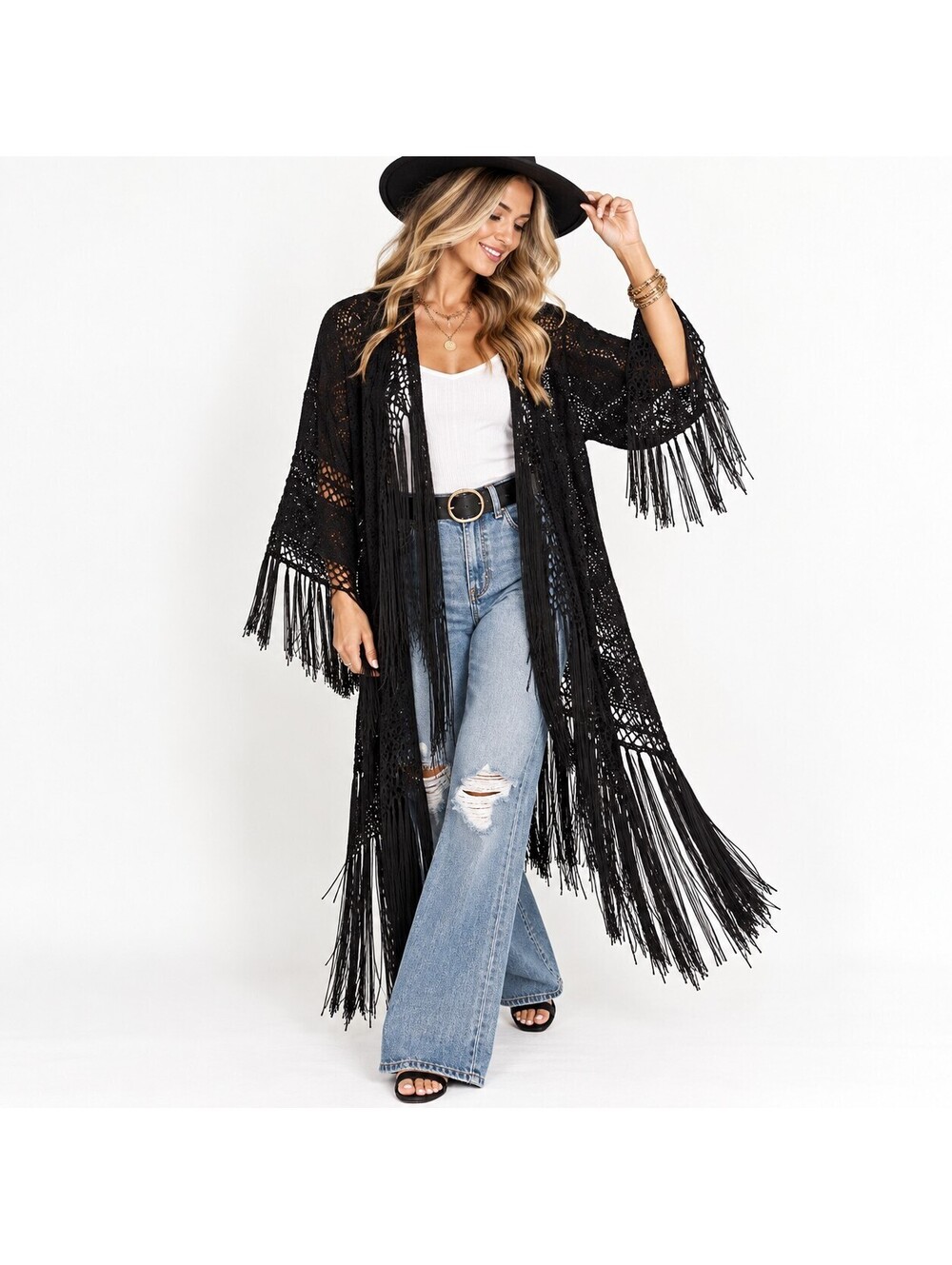 Free People London Nights Piano Duster OS